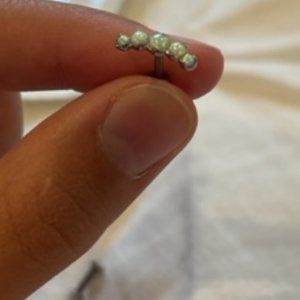 White Opal helix and conch earrings